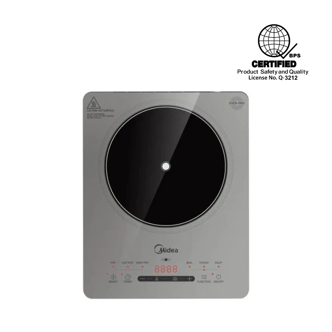 Midea 2200W Digital Induction Cooker, Glacier Silver (Class A)