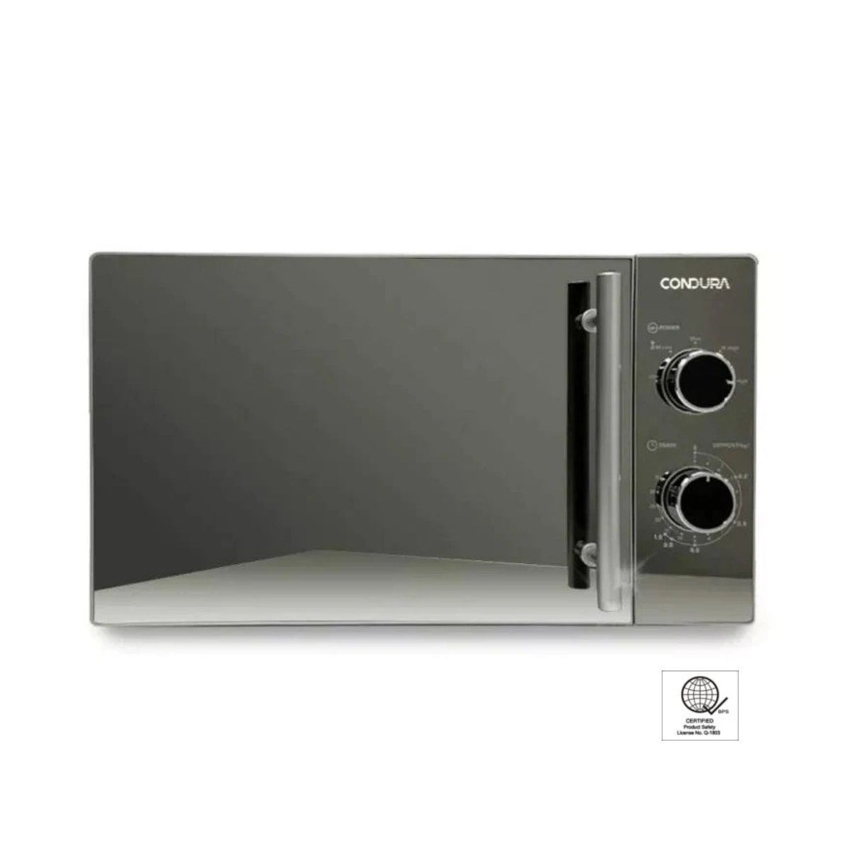 Condura 20L Mechanical Microwave Oven, Silver (Premium)