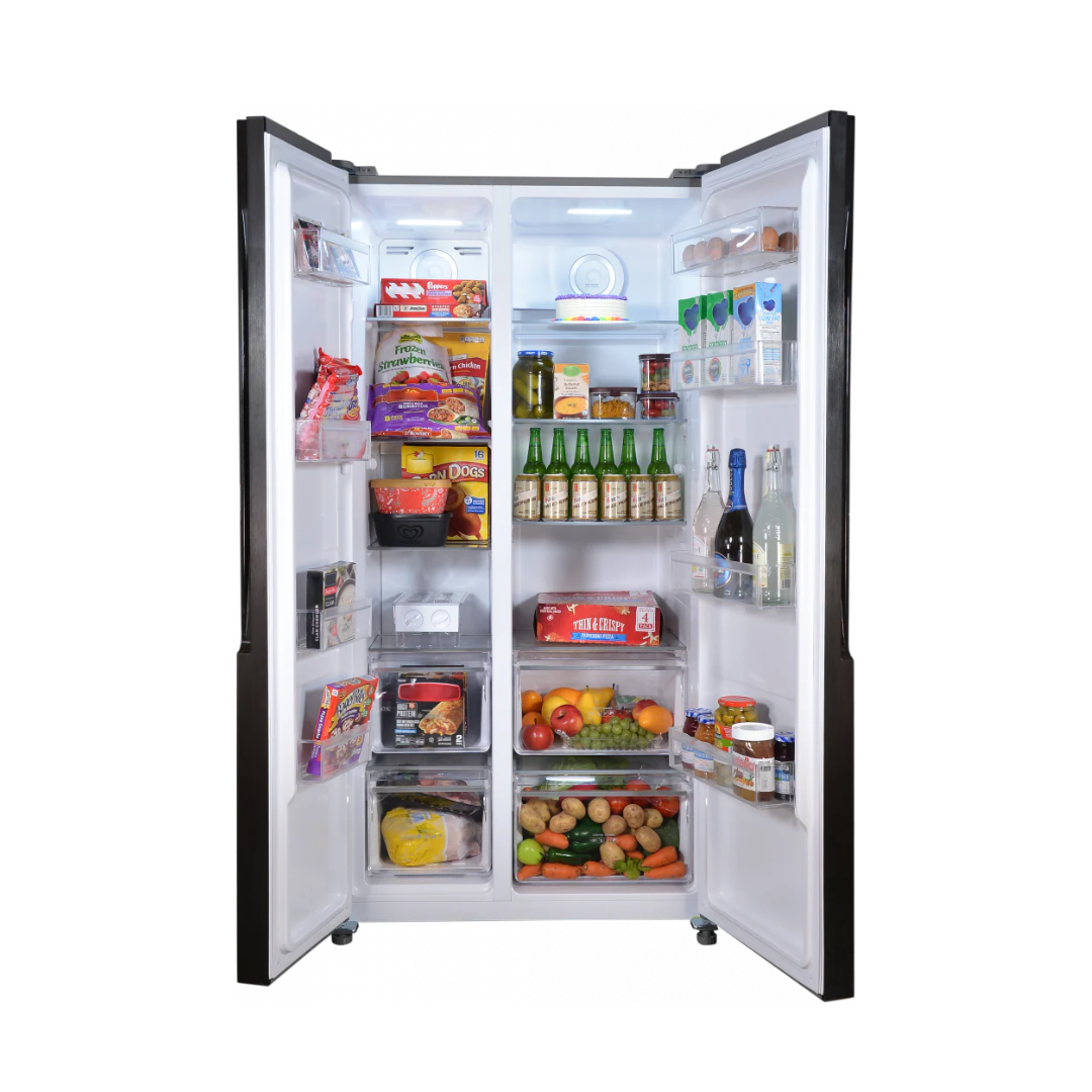 Condura 20 Cu. Ft. No Frost Inverter Side-by-Side Refrigerator Black Glass Door CSS-562i (Class B)