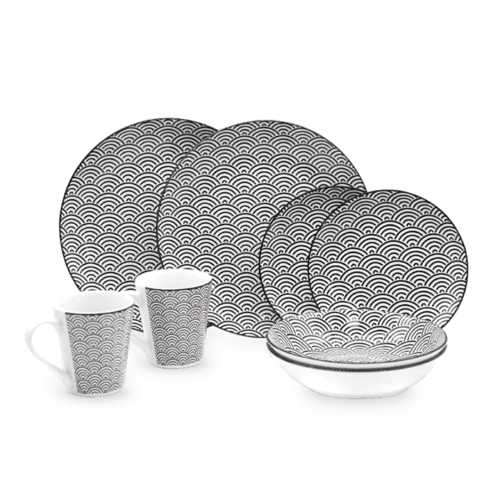 Masflex 8 Piece Wavy Dinnerware Set ZN-1008 (Premium)