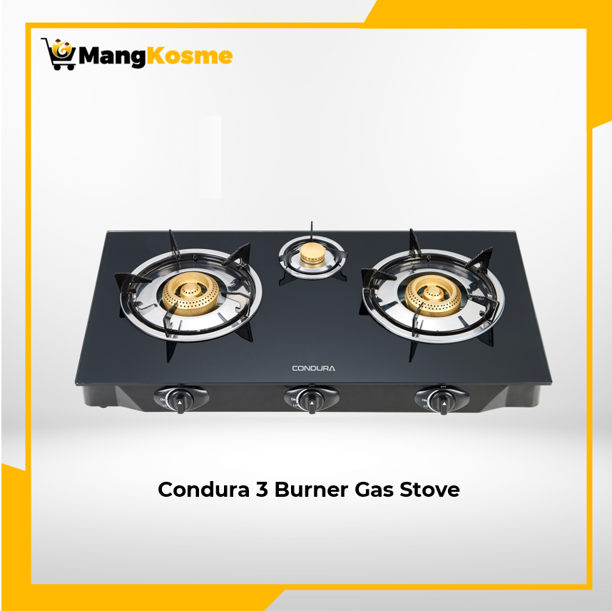 Condura 3Burner Gas Stove Black (Class A) l Mang Kosme