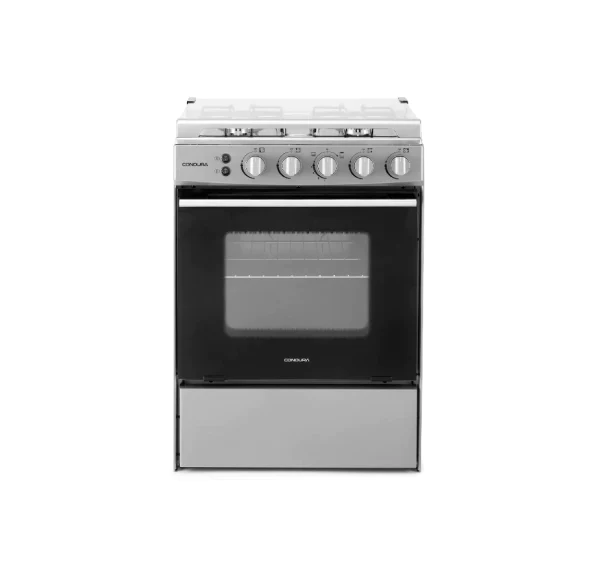 Condura 60 CM Free Standing Cooker 4 Gas Basic, Silver (Class C)