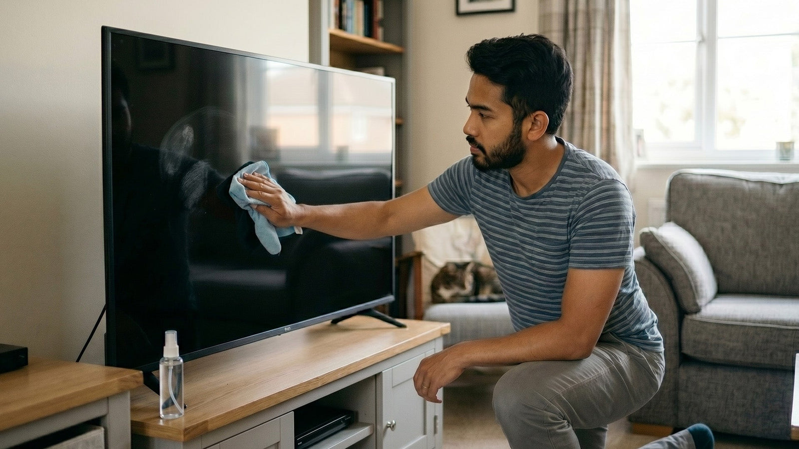 man-cleaning-his-tv-unit-mang-kosme-tv-care-tips-blog