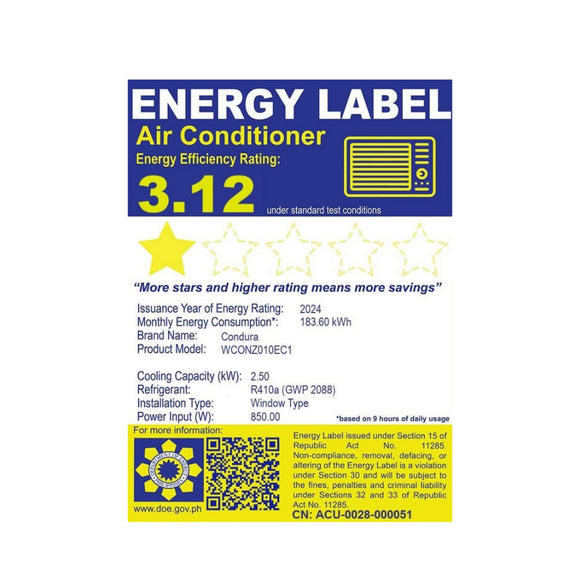 condura-window-type-chg 6s series-1.00 hp-aircon-yellow-energy-label-sticker-view-mang-kosme