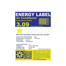 Condura 0.50 HP Standard Window-Type Air Conditioner (Premium) - 0