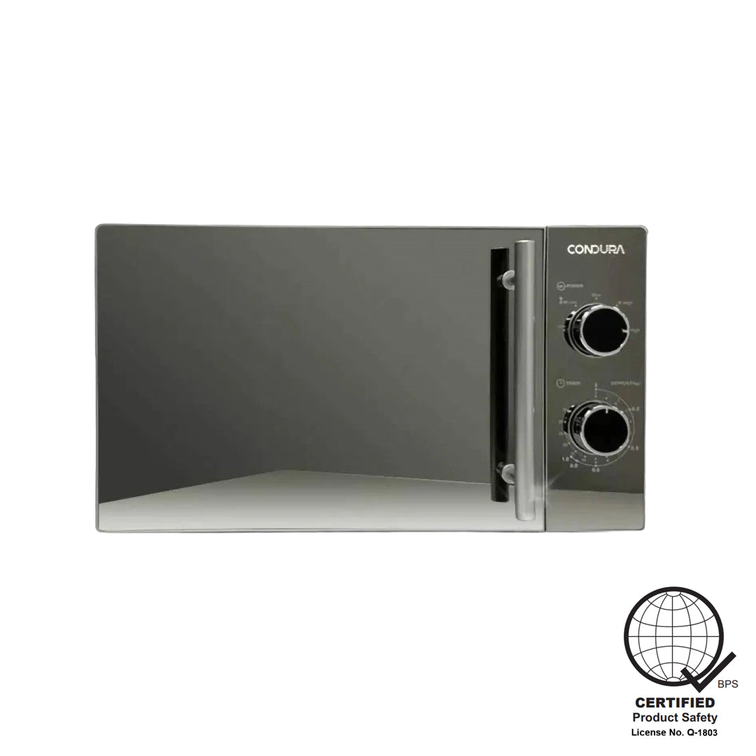Condura  20L Mechanical Microwave Oven, Silver (Premium)