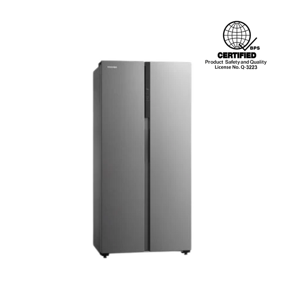Toshiba 18 Cu. Ft. Side by Side Smart No Frost Refrigerator, Silver (Class A)