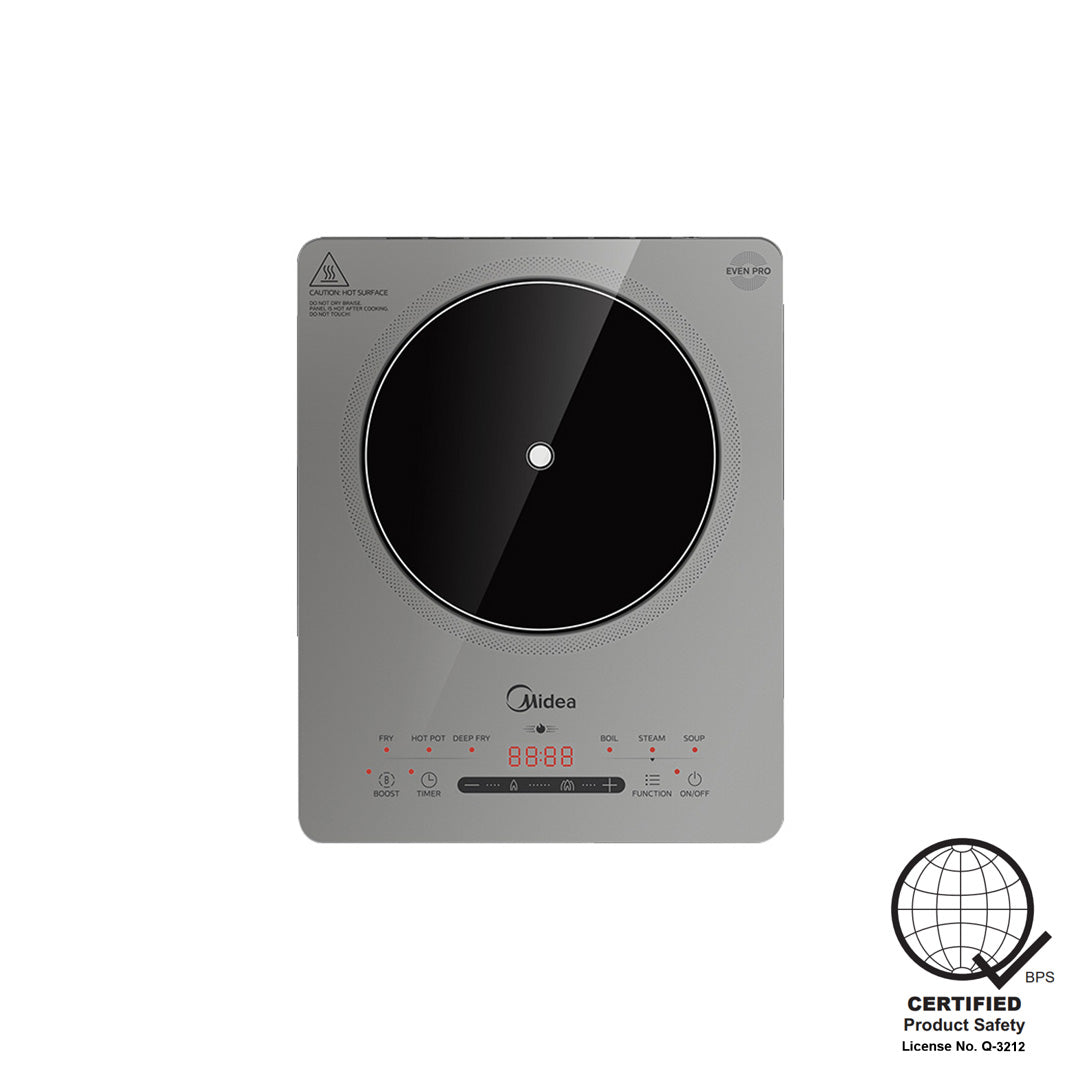 Midea 2200W Digital Induction Cooker, Glacier Silver (Class A)