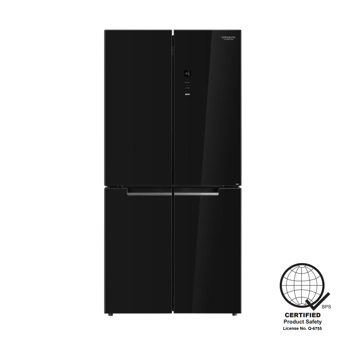 Condura 16.7 Cu.Ft. No Frost Multi-Door Inverter Refrigerator, Black Glass CMD183iB (Class C)