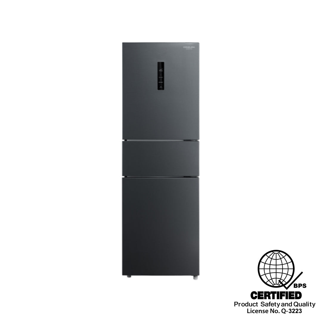 Condura 9.3 Cu.Ft. No Frost Bottom Freezer 3 Door Inverter Refrigerator CBF93iBG Black Gray (Class B)