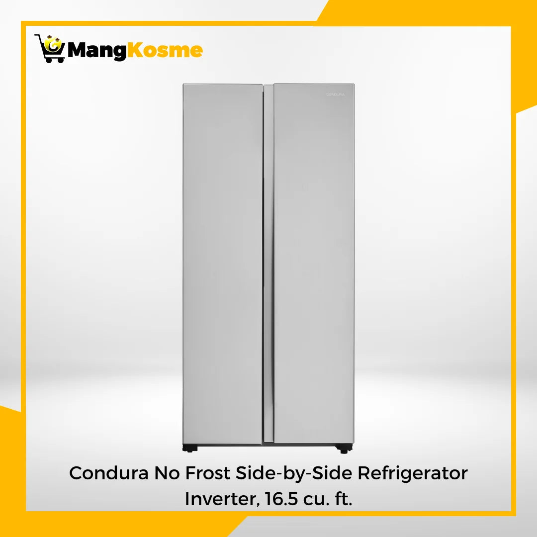 Condura 16.5 Cu. Ft. Side by Side, No Frost Inverter Refrigerator, Silver  (Class C) Limited Offer