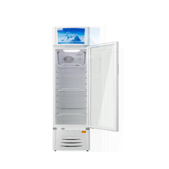 midea-11-cubic-feet-showcase-beverafge-cooler-refrigerator-white-full-view-mang-kosme