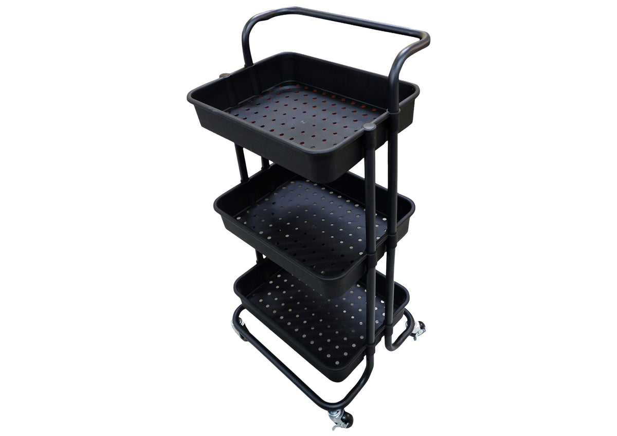 Cascade 3 Tier Rolling Multi-Purpose Storage Cart/black VH-S09/B (Premium)