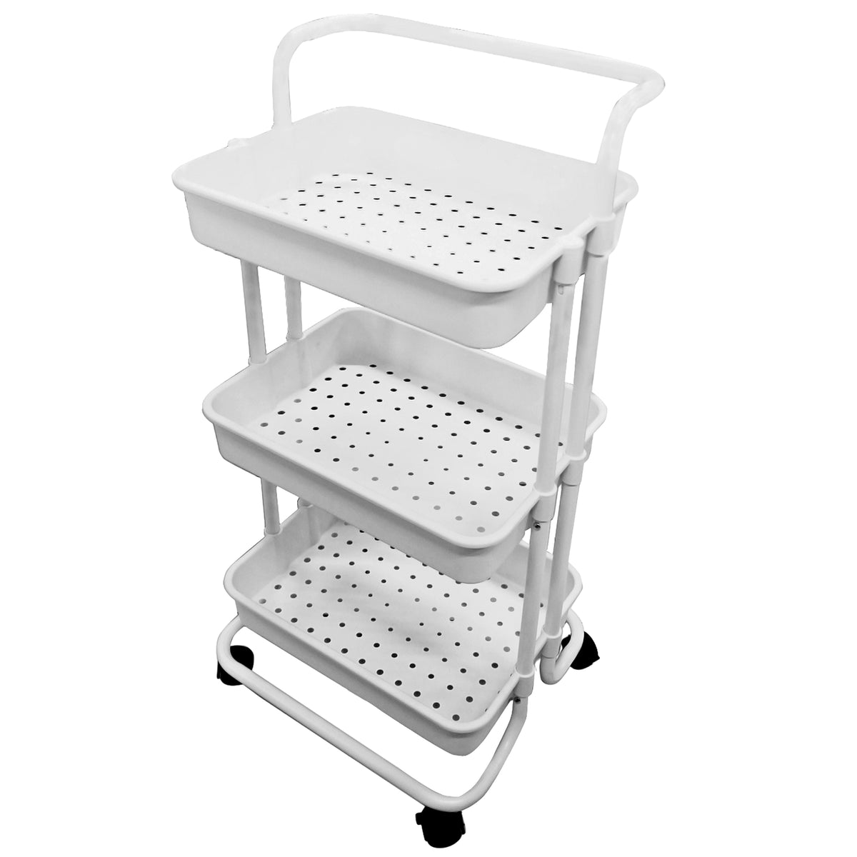 Cascade 3 Tier Rolling Multi-Purpose Storage Cart/White VH-S09/W (Prem ...