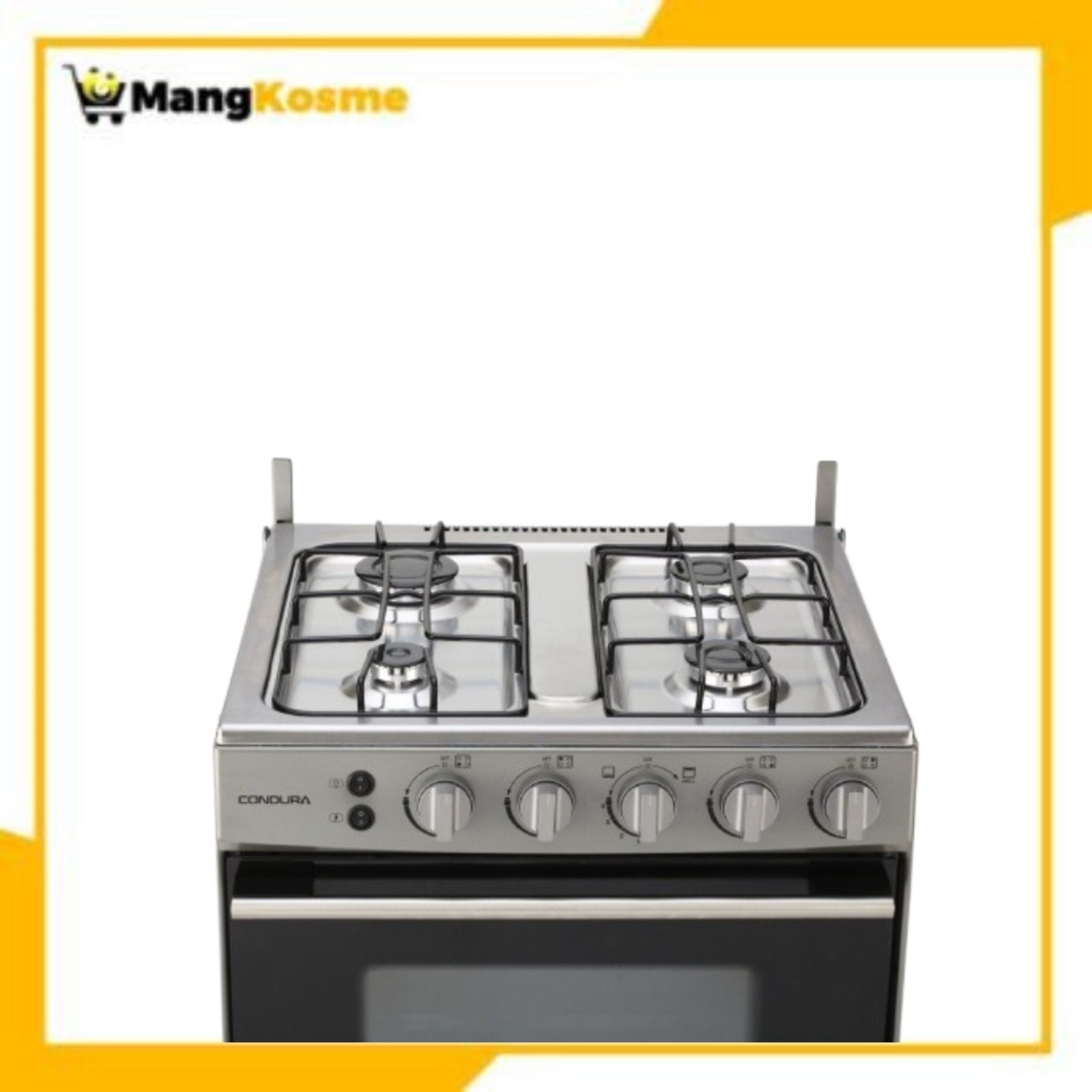 Condura 60 CM Free Standing Cooker 4 Gas Basic, Silver (Class B)