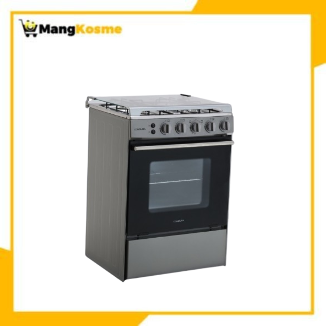 Condura 60 CM Free Standing Cooker 4 Gas Basic, Silver (Class B) - 0