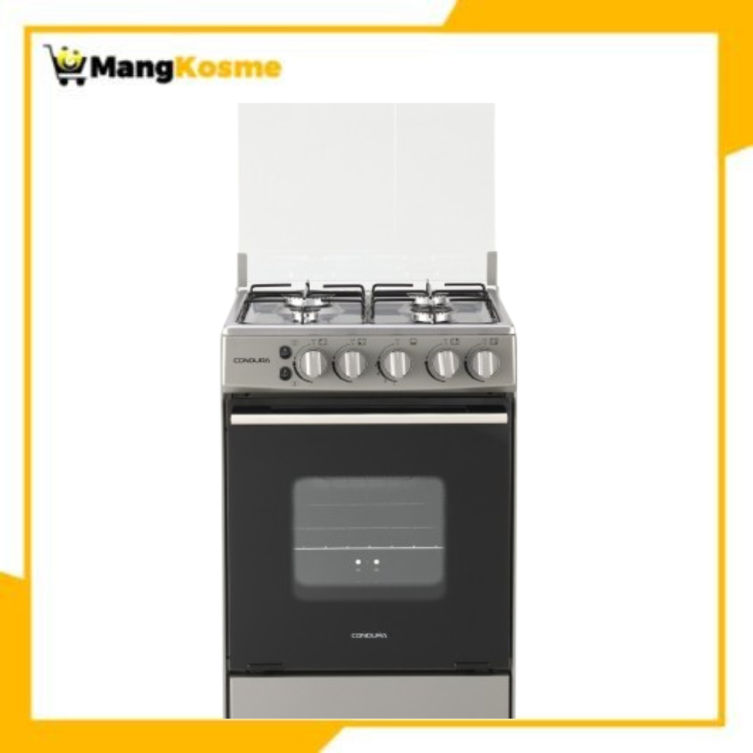 Condura 60 CM Free Standing Cooker 4 Gas Basic, Silver (Class B)