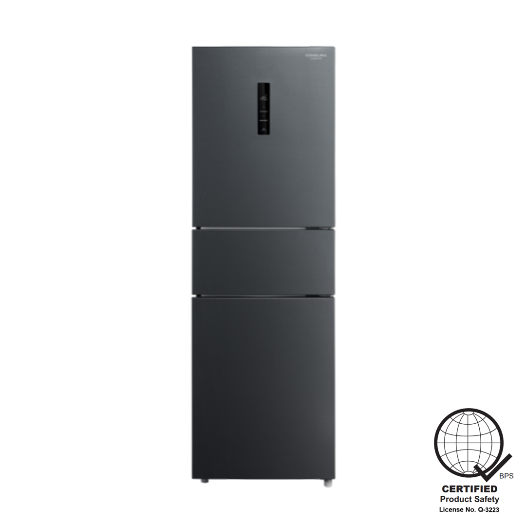Condura 9.3 Cu.Ft. No Frost Bottom Freezer 3 Door Inverter Refrigerator CBF93iBG Black Gray (Class C)