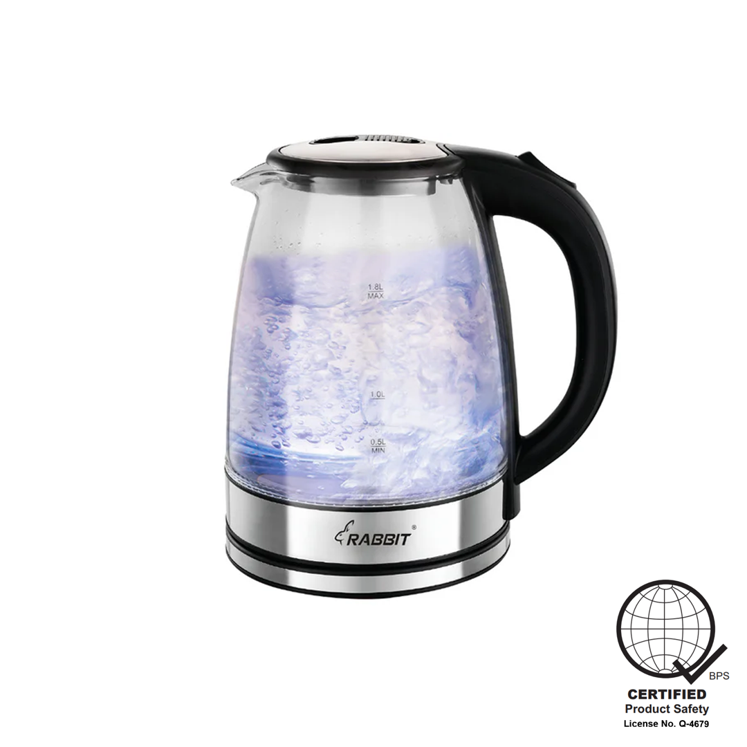 Rabbit 1.8 L Electric Kettle, Glass body (Premium)
