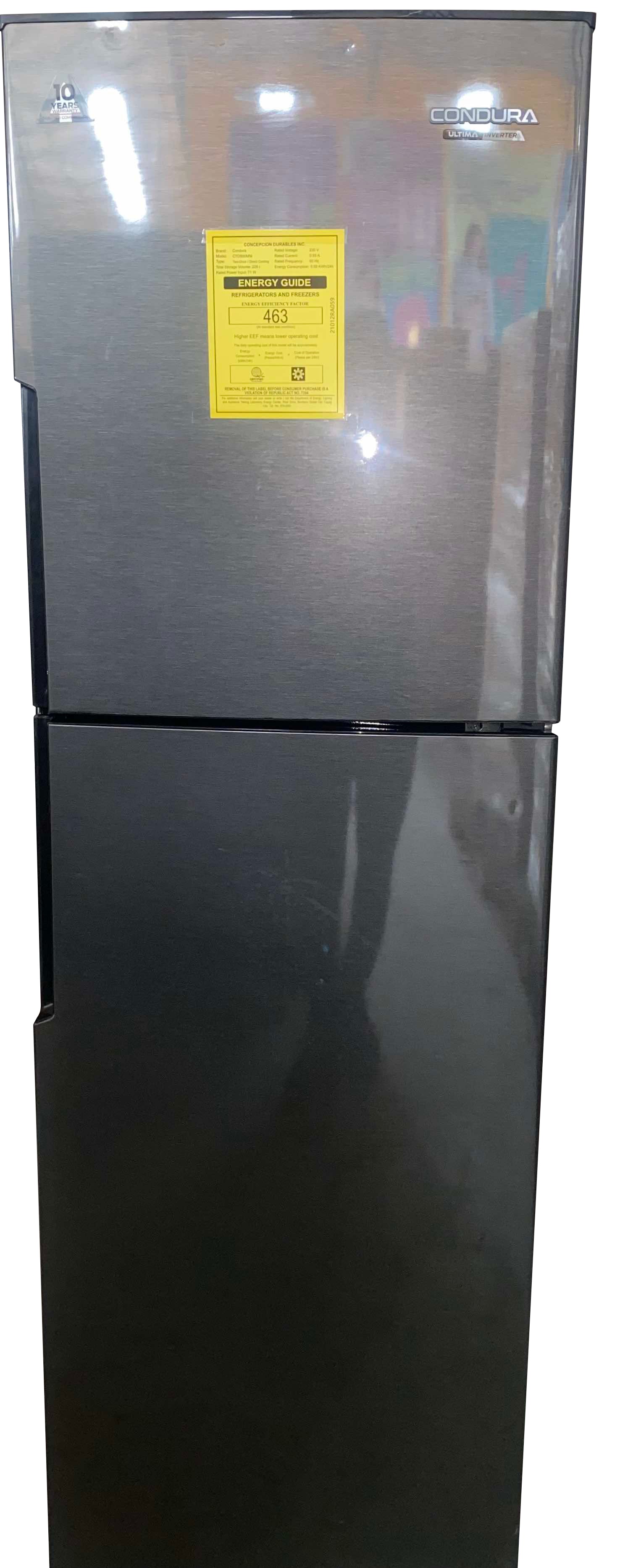 Condura 8.5 Cu. Ft. TD Manual Defrost Direct Cool, Inverter Refrigerator Millennium Gray CTD800MNi (Class C) Limited Offer