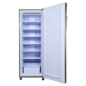 condura-negosyo-8-cubic-feet-upright-inverter-freezer-manual-defrost-steel-gray-full-open-door-view-without-contents-mang-kosme