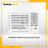 carrier-icool green- remote-1 hp-window type aircon-front-view-mang-kosme